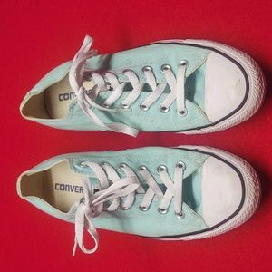 Converse All Stars mint green low tops